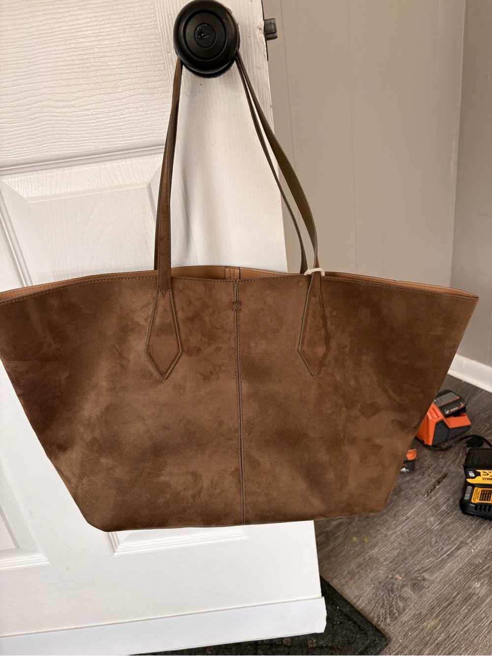 H&M Brown Suede-Look Tote Bag